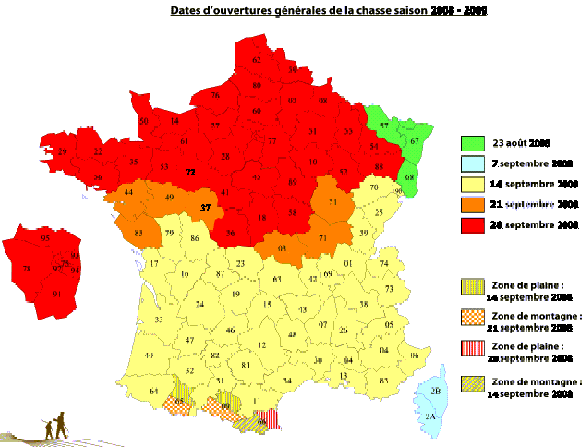 dates d'ouvertures de la chasse
